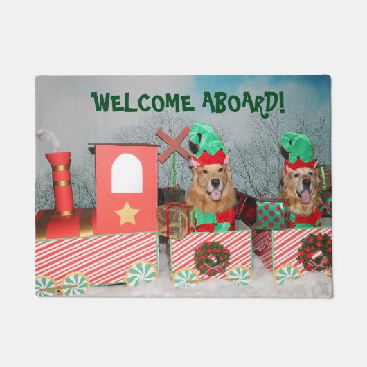 Welkomstbord met ultieme kersttrein deurmat (Voorkant)