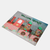 Welkomstbord met ultieme kersttrein deurmat (Schuin)