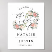 Welkomstbord Midzomer Floral Weduwschap Poster (Voorkant)