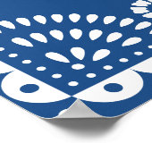 Welkomstbord mooie blauwe papel Picado Weddenschap Poster (Hoek)