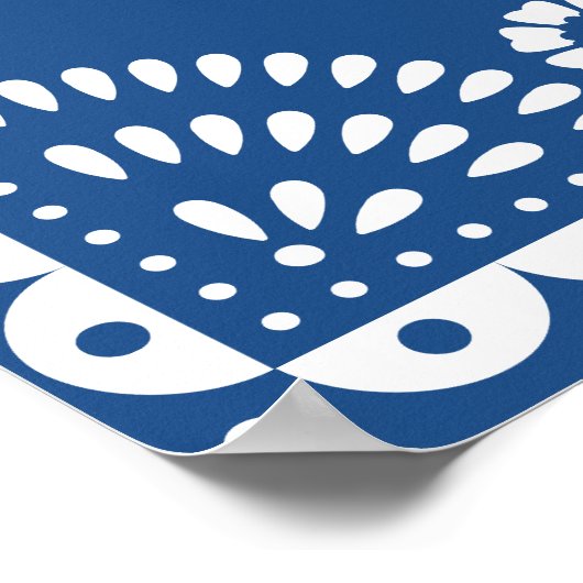 Welkomstbord mooie blauwe papel Picado Weddenschap Poster (Hoek)