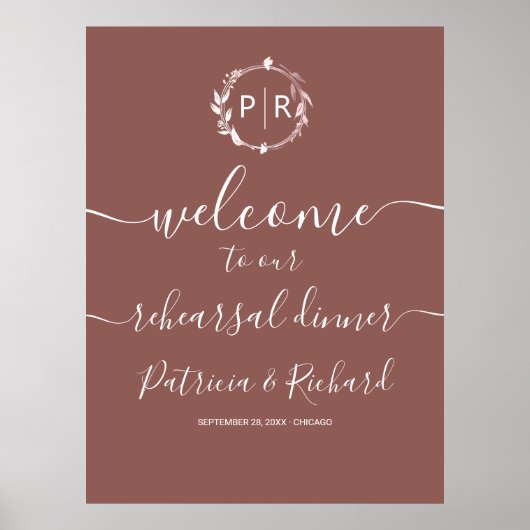 Welkomstbord Oefendiner Huwelijk Poster (Voorkant)