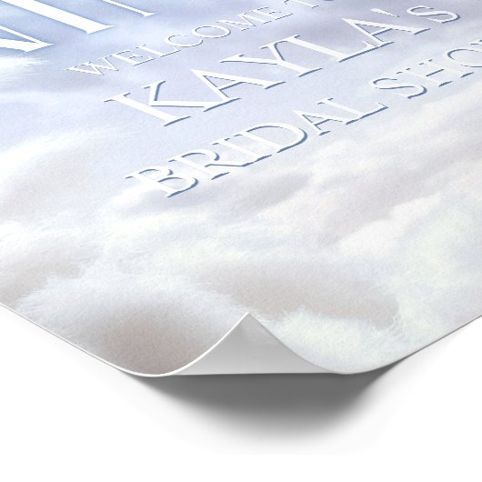 Welkomstbord op Cloud Nine 9 Pampas Vrijgezellenfe Poster (Hoek)