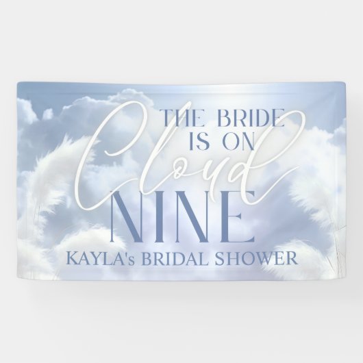 Welkomstbord op Cloud Nine 9 Pampas Vrijgezellenfe Spandoek (Horizontaal)