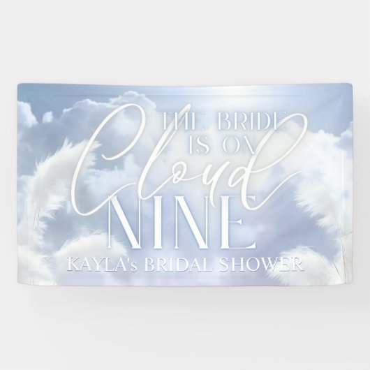 Welkomstbord op Cloud Nine 9 Pampas Vrijgezellenfe Spandoek (Horizontaal)