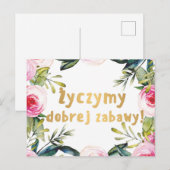 Welkomstbord Poolse Poolse partij voor bruiloft Briefkaart (Voorkant / Achterkant)