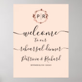 Welkomstbord Proefdinermiddag Trouwfeest Poster (Voorkant)