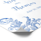 Welkomstbord Royal Blue Flourish Poster (Hoek)