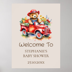 Welkomstbord Schattige Teddy lokaal geteeld Baby s Poster