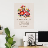 Welkomstbord Schattige Teddy lokaal geteeld Baby s Poster (Thuiskantoor)