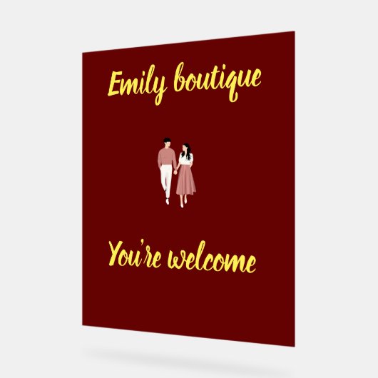 Welkomstbord - Stijlvolle bloemenacryl display (Hoek)