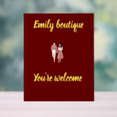 Welkomstbord - Stijlvolle bloemenacryl display (Neutraal)