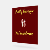 Welkomstbord - Stijlvolle bloemenacryl display (Hoek)