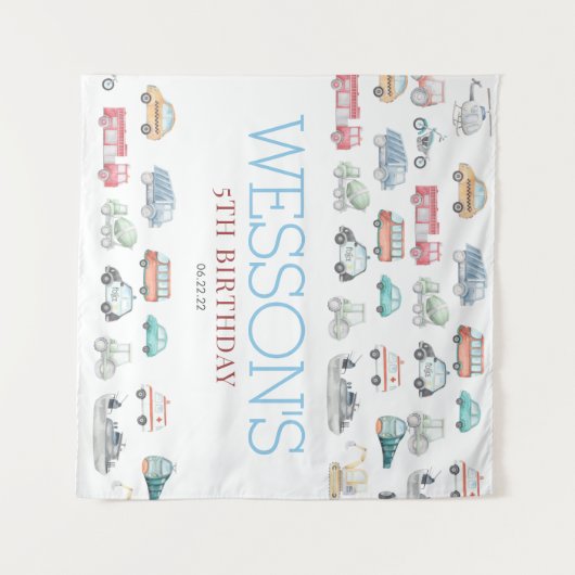 Welkomstbord transportdag wandkleed (Voorkant (horizontaal))