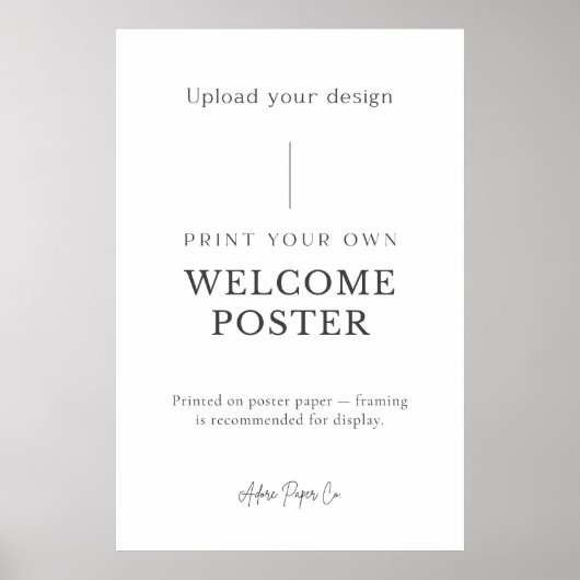 Welkomstbord: upload uw eigen bericht poster (Voorkant)