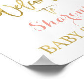 Welkomstbord van Anthurium-Baby shower Poster (Hoek)