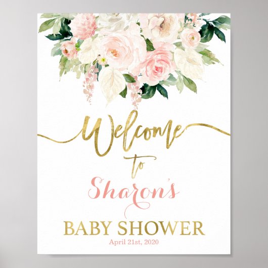 Welkomstbord van Anthurium-Baby shower Poster (Voorkant)