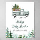 Welkomstbord van bossen Dieren Pine Trees Poster (Voorkant)