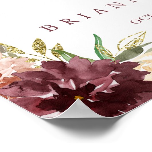 Welkomstbord van de goudbruine bruine bruinkool poster (Hoek)