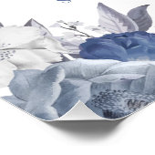 Welkomstbord van de mooie Blauwe Floral Quinceaner Perfect Poster (Hoek)