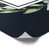 Welkomstbord van de nachtmarine Blue Succulent Wed Poster (Hoek)