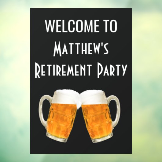 Welkomstbord van de Pensioenpartij op biermerken Raamsticker (Vel 3)