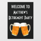 Welkomstbord van de Pensioenpartij op biermerken Raamsticker (Vel)