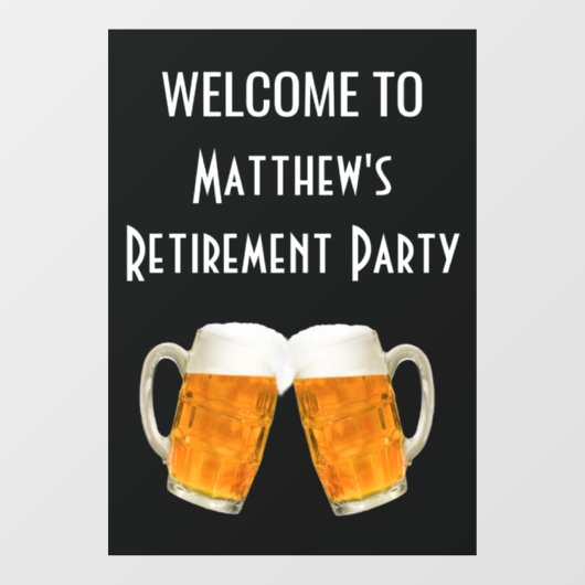 Welkomstbord van de Pensioenpartij op biermerken Raamsticker (Vel)