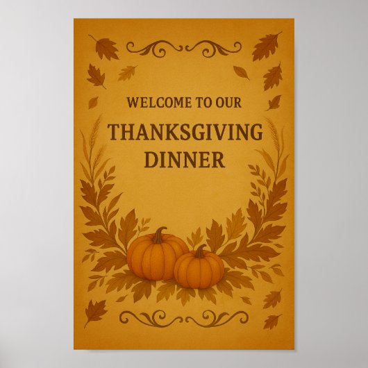 welkomstbord van de Thanksgiving | Rustic Autumn P Poster (Voorkant)