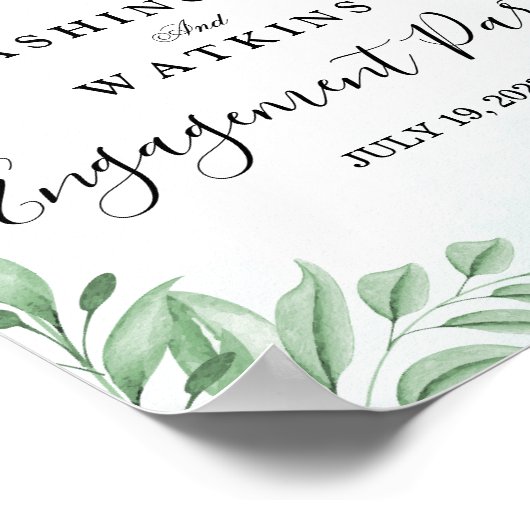 Welkomstbord van de usty Eucalyptus Engagement Par Poster (Hoek)