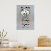 Welkomstbord van Dusty Blue Mason Jar Wedding Poster (Keuken)