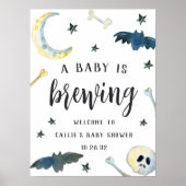 Welkomstbord van Halloween "Baby is Brewing" Poster (Voorkant)