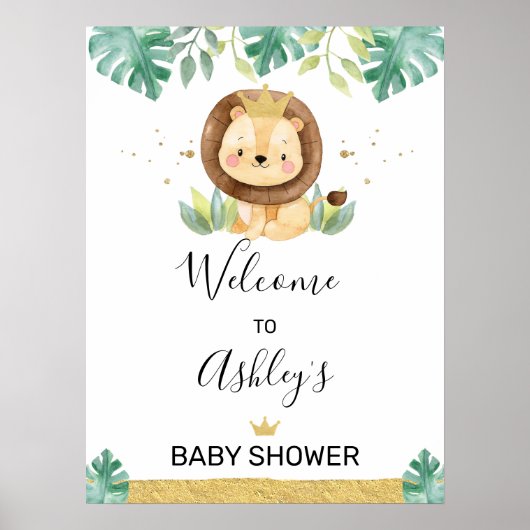 Welkomstbord van het Baby shower van de kleine kon Poster (Voorkant)