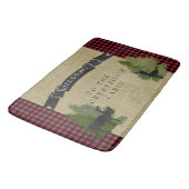 Welkomstbord van het bergmeer Rustic Cabin Deer Mo Badmat (Gekanteld)