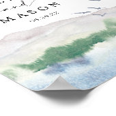 Welkomstbord van het bergmeer van het huwelijk poster (Hoek)