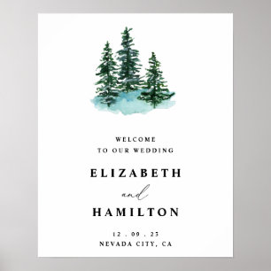 Welkomstbord van het BergWoodland Wedding, Welkom Poster