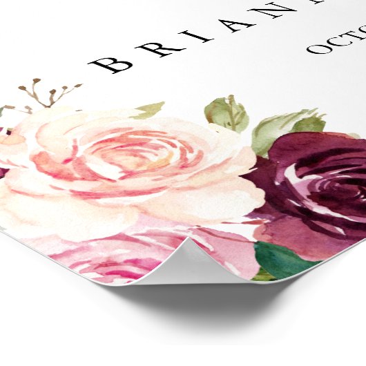 Welkomstbord van het flinterbotanische bruiloft va poster (Hoek)