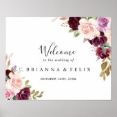 Welkomstbord van het flinterbotanische bruiloft va poster (Voorkant)