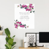 Welkomstbord van het Mediterrane Bougainvillea Wed Poster (Thuiskantoor)