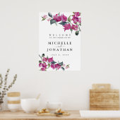 Welkomstbord van het Mediterrane Bougainvillea Wed Poster (Keuken)