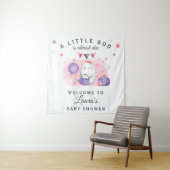 Welkomstbord van het meisje van het Baby shower va Wandkleed (In situ)