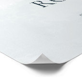 Welkomstbord van het mosterdblauwe Floral Weddensc Poster (Hoek)