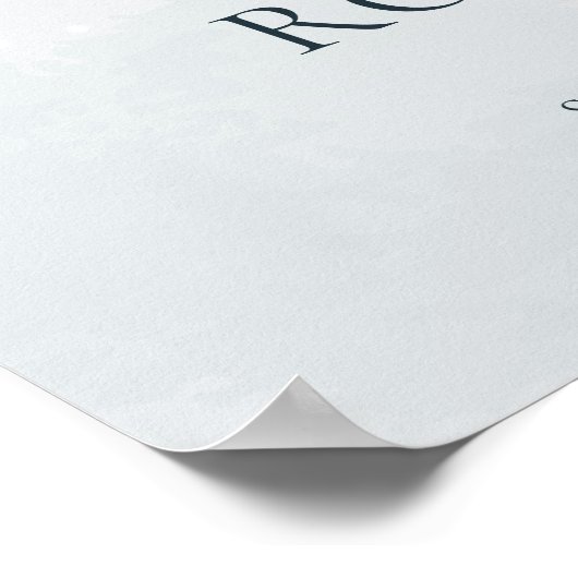 Welkomstbord van het mosterdblauwe Floral Weddensc Poster (Hoek)