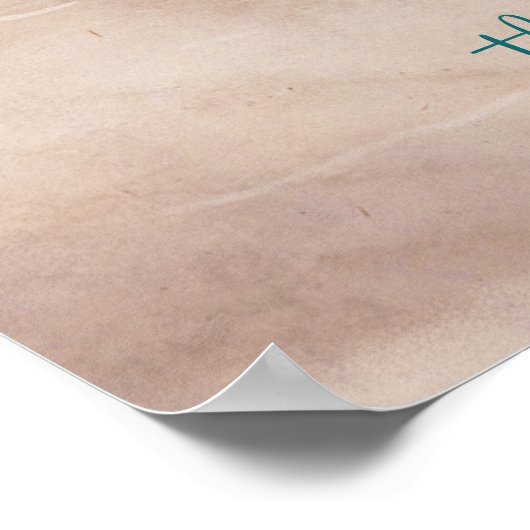 Welkomstbord van het painted Beach bruiloft van Is Poster (Hoek)