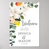 Welkomstbord van Magnolia Citrus Weddenschap Poster (Voorkant)