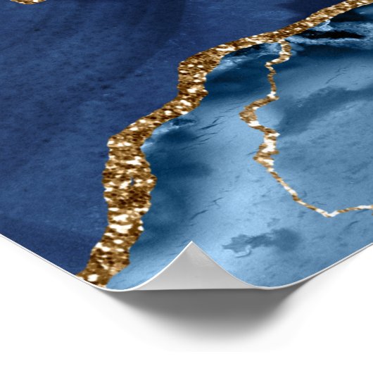 Welkomstbord van marinesurroge goudgeode bruiloft poster (Hoek)