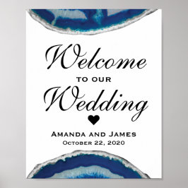 Welkomstbord van Navy Blue Wedding | Agate Poster