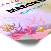 Welkomstbord van Piraten en Mermaids Birthday Poster (Hoek)