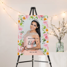 Welkomstbord van Quinceañera Event Board