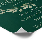 Welkomstbord van Rustic Leaves Sage & Emerald Wedd Poster (Hoek)